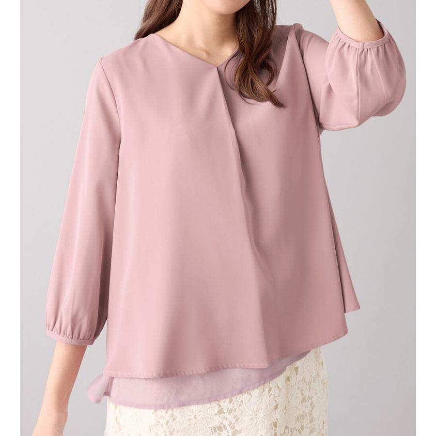 alotta シフォンレイヤードタックブラウス - 画像 (3)