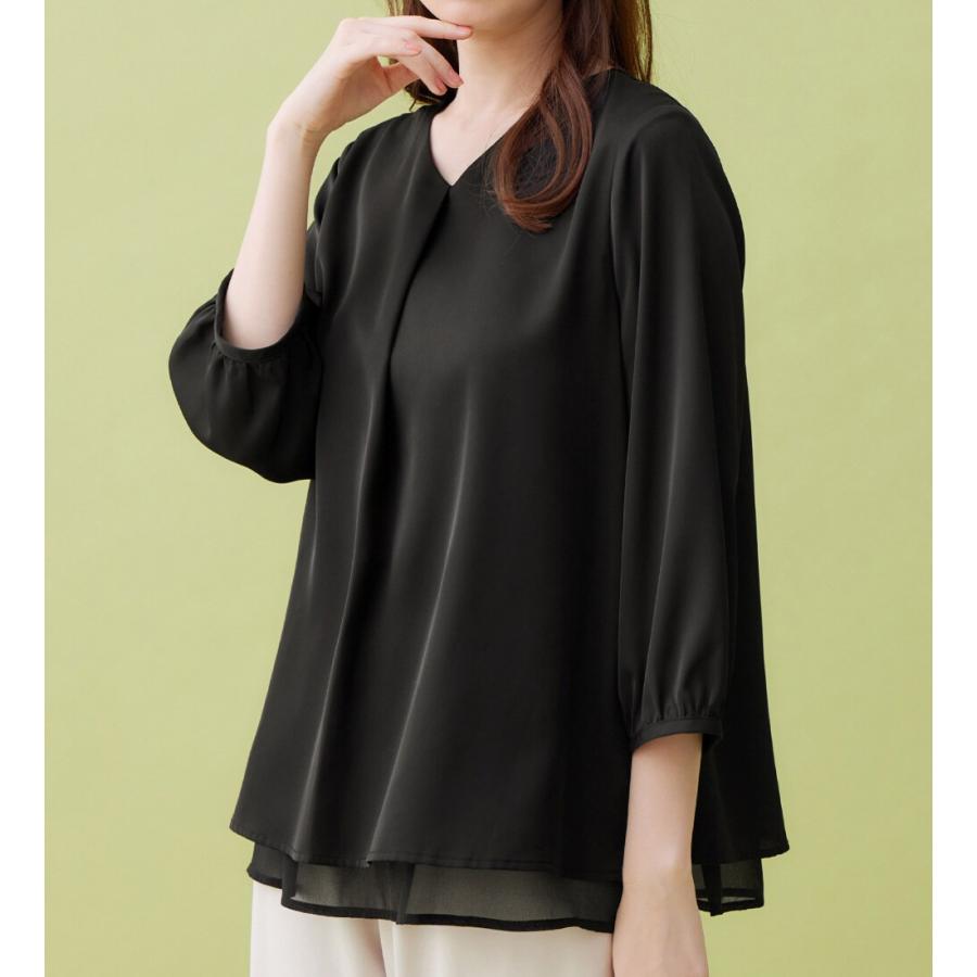 alotta シフォンレイヤードタックブラウス - 画像 (4)