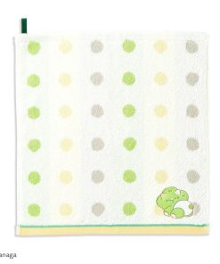 『恐竜はじめました』 水玉 ループ付きウォッシュタオル