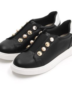 【25春夏新作】ビジューセンターゴム軽量スリッポン