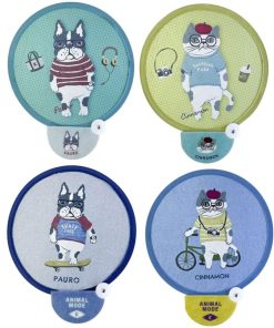 kusuguru くるりんうちわ パウロ柄 シナモン柄 25-8266 8267 8268 8269 クスグルジャパン 折りたたみ式 ポータブル ミニ 携帯 暑さ 対策 花火 アウトドア フェス 祭り