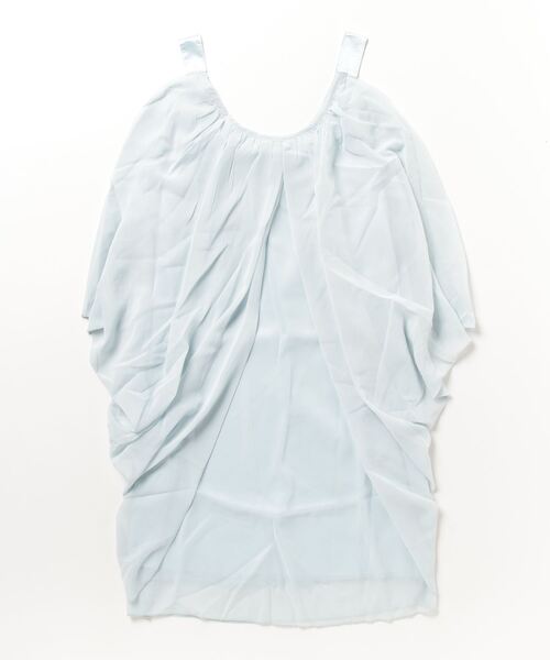 STYLEBLOCK ドレス パールネックレス付ドレープシフォンコクーンシルエットパーティードレス - 画像 (4)