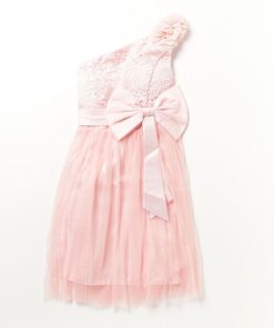 STYLEBLOCK ドレス フラワーワンショルダーチュールレースミニパーティ―ドレス