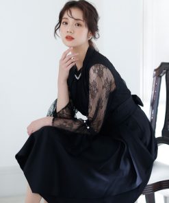 PourVous ドレス ミモレ丈&袖ありフォーマルラッセルレース大きいサイズ結婚式ワンピースドレスオケージョンドレスお呼ばれ 二次会 成人式 同窓会 謝恩会 20代