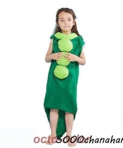 衣装 さやえんどう 子供 コスプレ衣装 着ぐるみ えんどう豆 さやエンドウ 変装 エンドウ豆 コスチューム 女の子 男の子 食べ物コスプレ 演出服 仮装