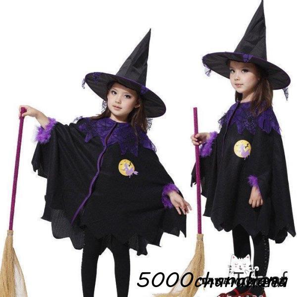 衣装 魔女 悪魔 コスプレ キッズ 女の子 コスチューム 子供用 小悪魔 コスプレ衣装 コウモリ 魔法使い 万聖節 - 画像 (2)