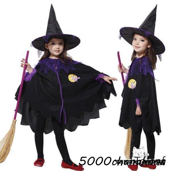 衣装 魔女 悪魔 コスプレ キッズ 女の子 コスチューム 子供用 小悪魔 コスプレ衣装 コウモリ 魔法使い 万聖節 - 画像 (4)