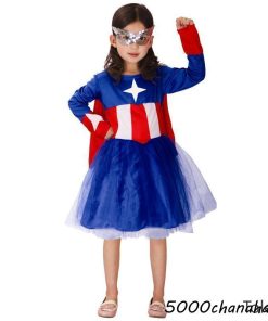 子供衣装 コスプレ 女の子  キャプテンアメリカ コスチューム マッスル アベンジャーズ キャラクター 幼稚園 最新衣装