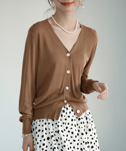 SAISON DE PAPILLON カーディガン サマーニットVネック冷房対策カーディガン レディース - 画像 (5)