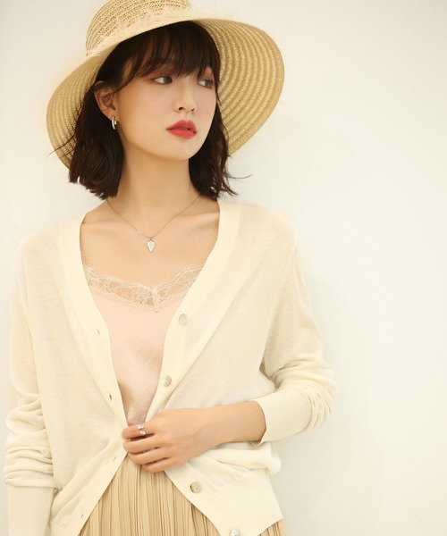 SAISON DE PAPILLON カーディガン サマーニットVネック冷房対策カーディガン レディース - 画像 (2)