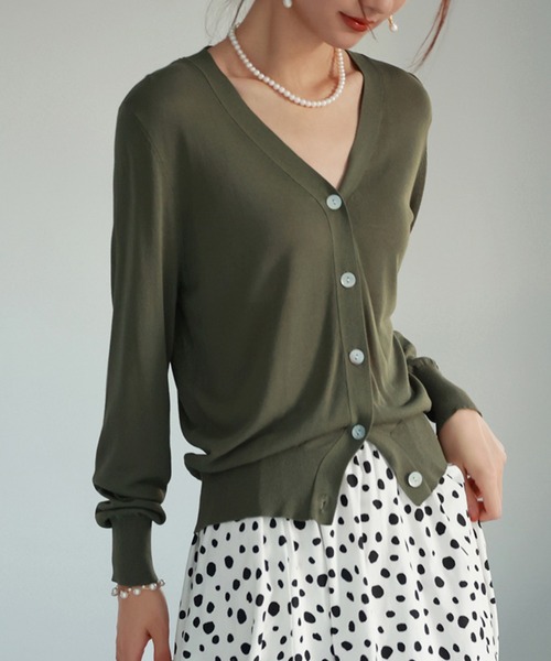 SAISON DE PAPILLON カーディガン サマーニットVネック冷房対策カーディガン レディース - 画像 (8)