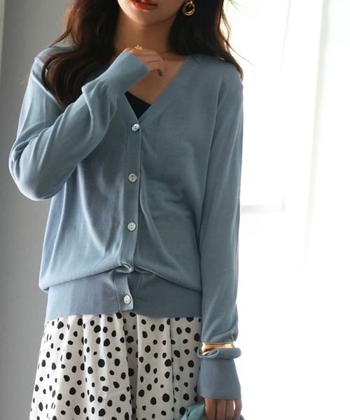 SAISON DE PAPILLON カーディガン サマーニットVネック冷房対策カーディガン レディース - 画像 (9)