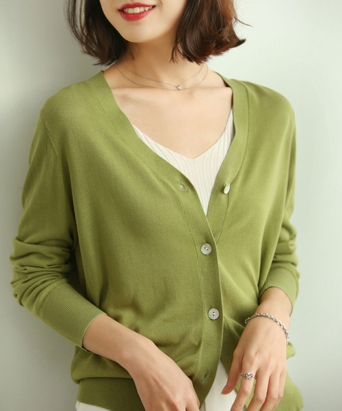 SAISON DE PAPILLON カーディガン サマーニットVネック冷房対策カーディガン レディース - 画像 (7)