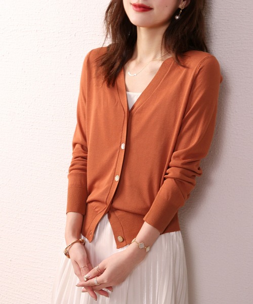 SAISON DE PAPILLON カーディガン サマーニットVネック冷房対策カーディガン レディース - 画像 (6)