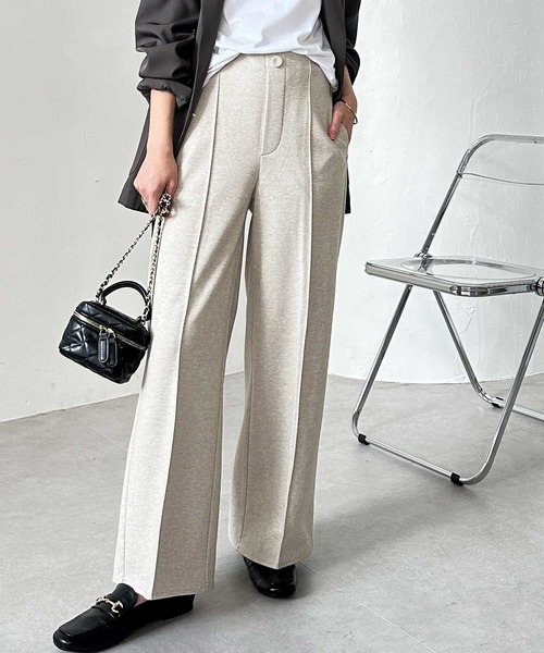 GeeRA スラックス パンツ 美脚ストレッチセミワイドパンツ レディース - 画像 (4)