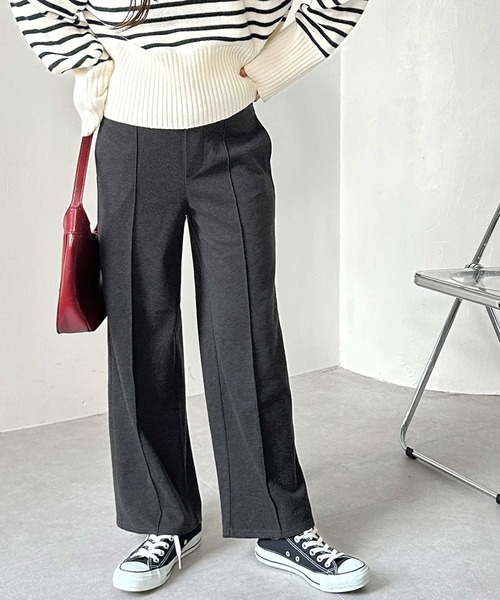 GeeRA スラックス パンツ 美脚ストレッチセミワイドパンツ レディース - 画像 (3)