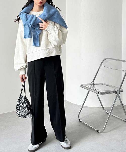 GeeRA スラックス パンツ 美脚ストレッチセミワイドパンツ レディース - 画像 (8)