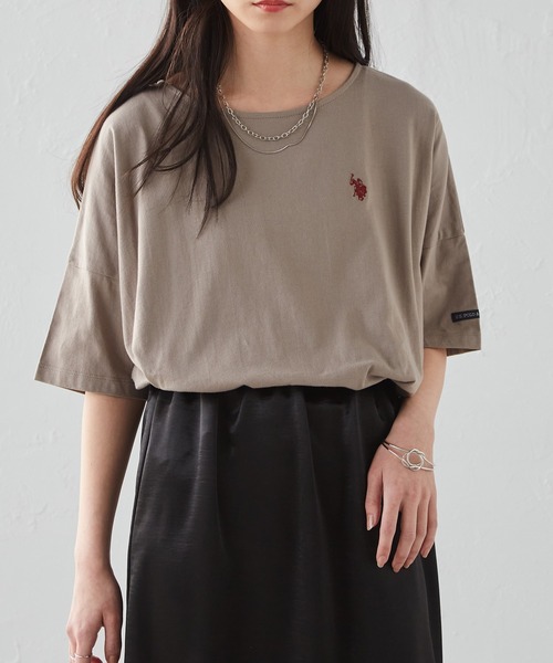U.S. POLO ASSN. tシャツ 「U.S.POLO ASSN./ユーエスポロアッスン」綿100%ワンポイント5分袖Tシャツ レディース - 画像 (5)