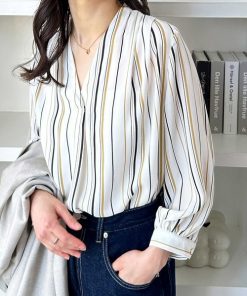 GeeRA ブラウス シャツ タックデザインスキッパーブラウス（七分袖） レディース