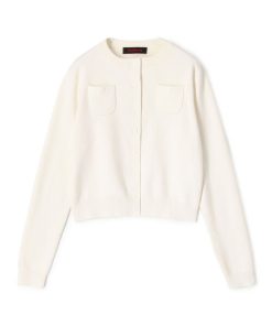 CABaN カーディガン コットンカシミヤ クルーネックカーディガン レディース