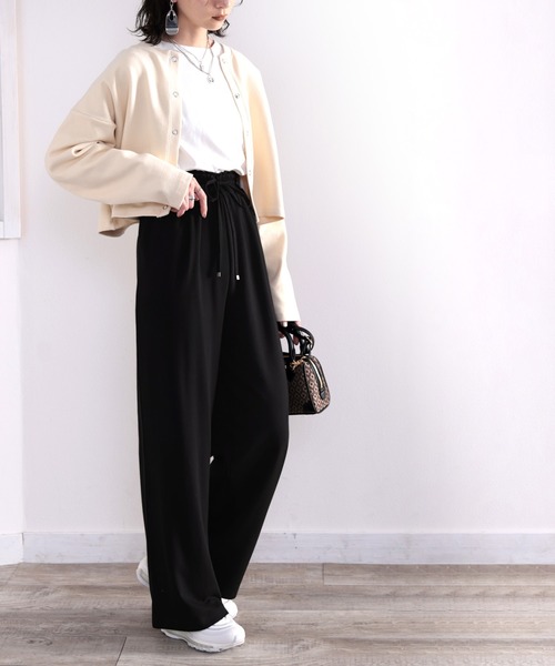 classicalelf パンツ +3度に包まれる。 暖か コットン イージー フレアパンツ レディース - 画像 (5)