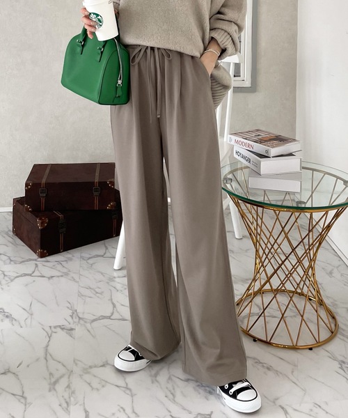 classicalelf パンツ +3度に包まれる。 暖か コットン イージー フレアパンツ レディース - 画像 (9)