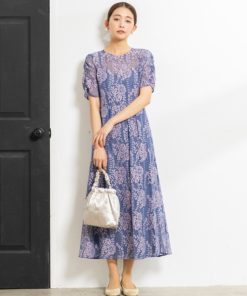 kaene ドレス 「ゼクシィ9月号掲載」「kaene」配色レースエプロンワンピース