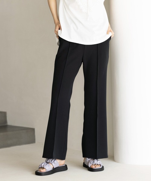 GeeRA パンツ 楽ちんストレッチ美ラインフレアーパンツ レディース - 画像 (9)