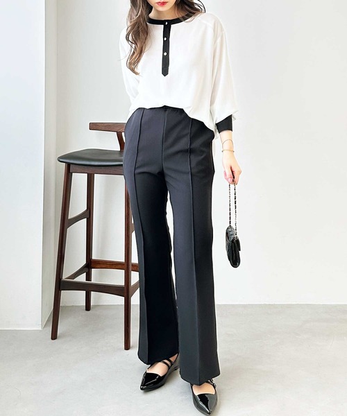 GeeRA パンツ 楽ちんストレッチ美ラインフレアーパンツ レディース - 画像 (7)