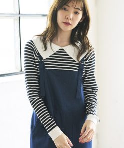 GeeRA ニット セーター ビッグカラーデザインリブニット レディース