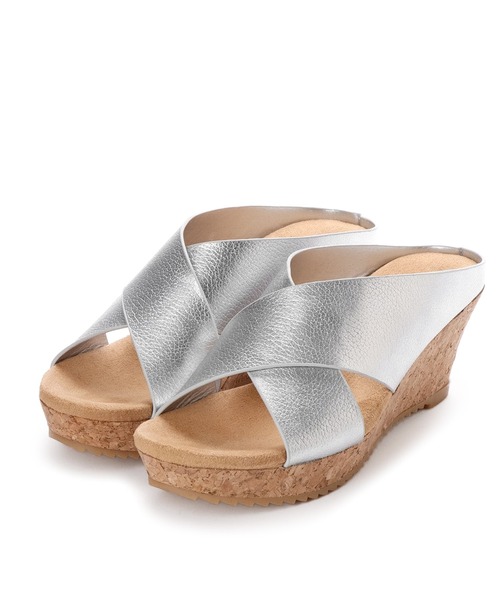 Balancoire サンダル ふかふかクッションインソールのワイドクロスバンドウエッジサンダル レディース - 画像 (8)