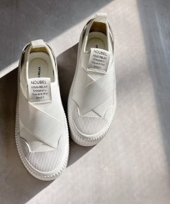 Noubel Voug Relax スニーカー 厚底クロスバンド レースレス スリッポン レディース