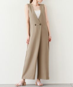 SUGAR BISKET サロペット オーバーオール ラップ風オールインワン レディース