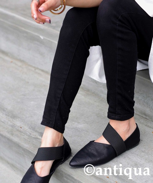 antiqua パンプス サイドゴアフラットシューズ - 画像 (3)