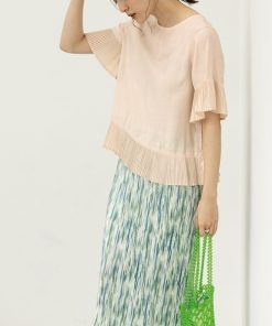 GeeRA ブラウス シャツ プリーツ切替ブラウス レディース