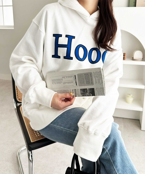 GeeRA パーカー 裏毛ロゴプリントパーカー レディース メンズ - 画像 (2)