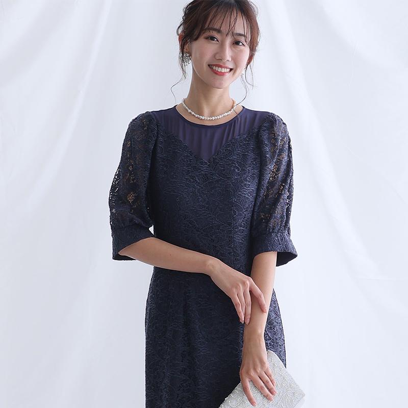 PourVous 体型カバー フォーマルドレス ワンピース 結婚式 小さいサイズ 大きいサイズ 小柄 ドレス 韓国 フォーマル 上品 20代 30代 40代 50代 お呼ばれ 顔合わせ - 画像 (2)