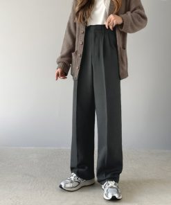 classicalelf スラックス パンツ ダブルタックセンタープレスパンツ レディース