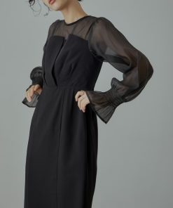 niana ドレス ビスチェ風ボリュームスリーブシフォンドレス 結婚式 同窓会 お呼ばれワンピース