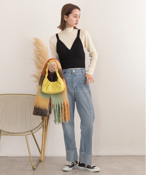 ad thie キャミソール カシュクールデザイン ニットキャミソール - 画像 (5)