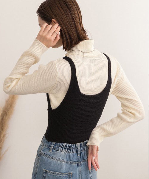 ad thie キャミソール カシュクールデザイン ニットキャミソール - 画像 (7)