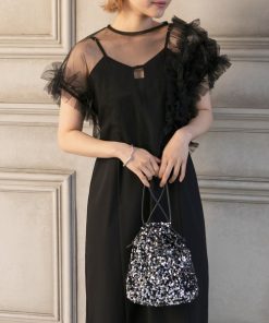 forksy. ドレス 「forksy.」「オケージョン対応」チュールフリルトップスセットサテンキャミワンピース