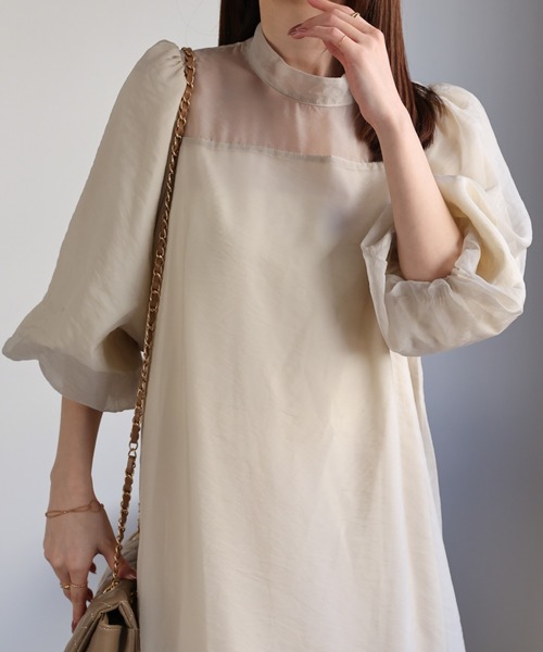 sakishimatokyo ドレス シアー切り替えワンピース/フォーマルドレス/オケージョン対応 - 画像 (2)