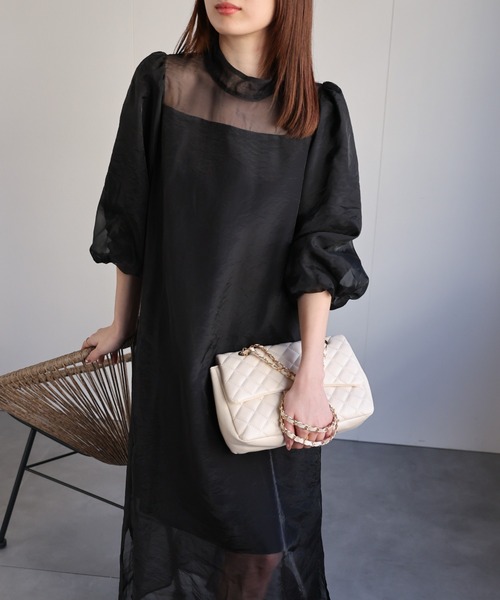 sakishimatokyo ドレス シアー切り替えワンピース/フォーマルドレス/オケージョン対応