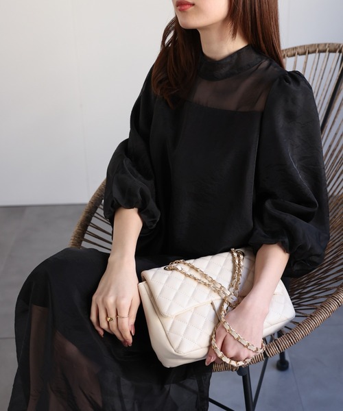 sakishimatokyo ドレス シアー切り替えワンピース/フォーマルドレス/オケージョン対応 - 画像 (5)