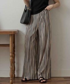パンツ セルフカットプリーツワイドパンツ レディース