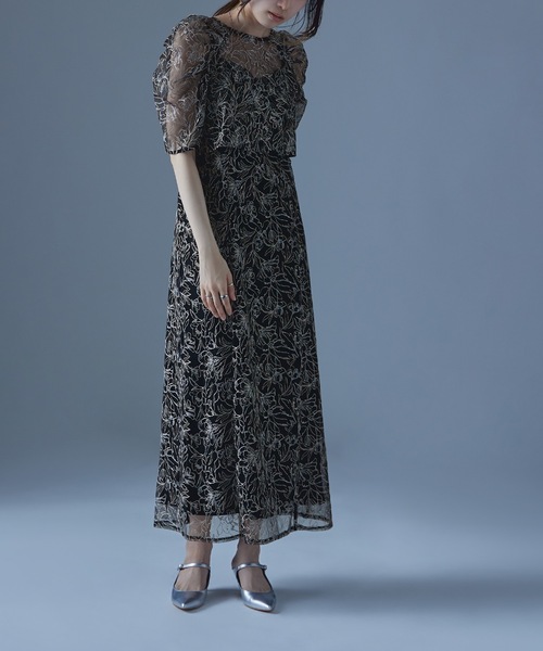etoll. ドレス 刺繍レースレイヤードドレス - 画像 (9)