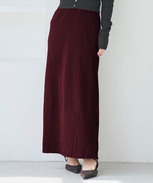 coca スカート ランダムリブIラインロングスカート - 画像 (6)