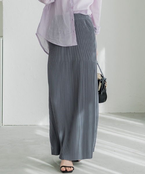 coca スカート ランダムリブIラインロングスカート - 画像 (3)