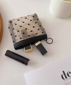 ポーチ 「半額セール延長中」お気に入り26，161人突破！メッシュハート柄ポーチBEIGE(S) レディース